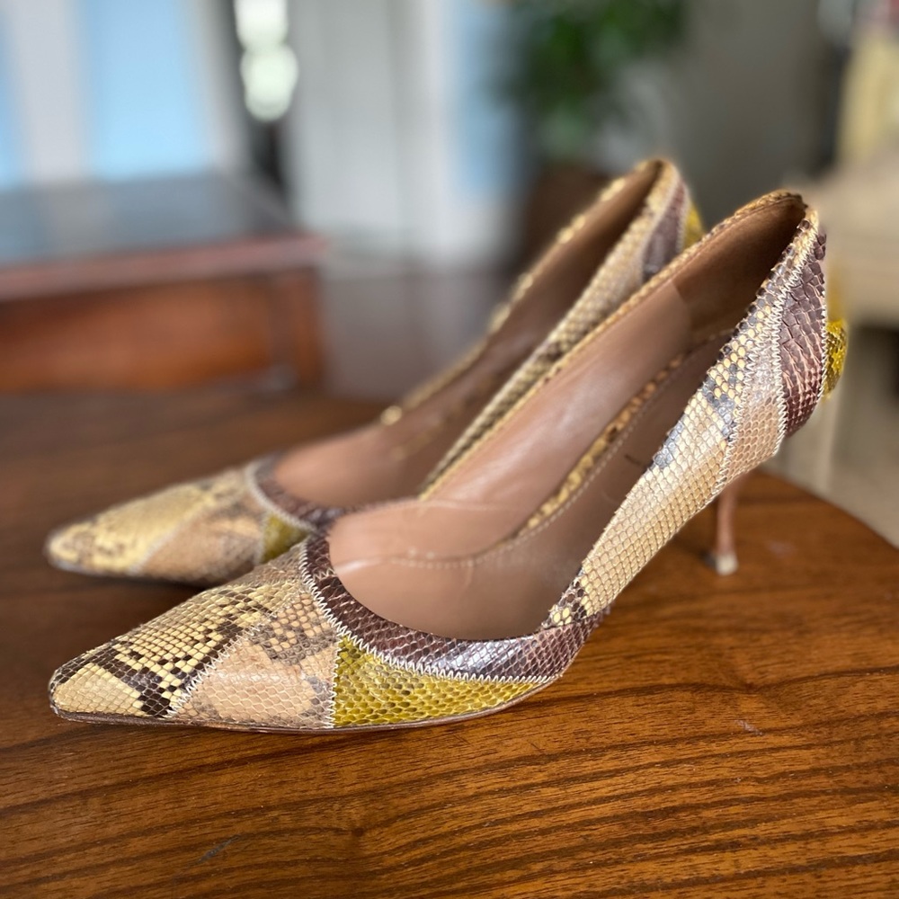 Prada snake leather pumps